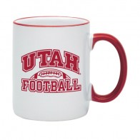 #203R Colored Handle Rim Mug - Red - 11oz